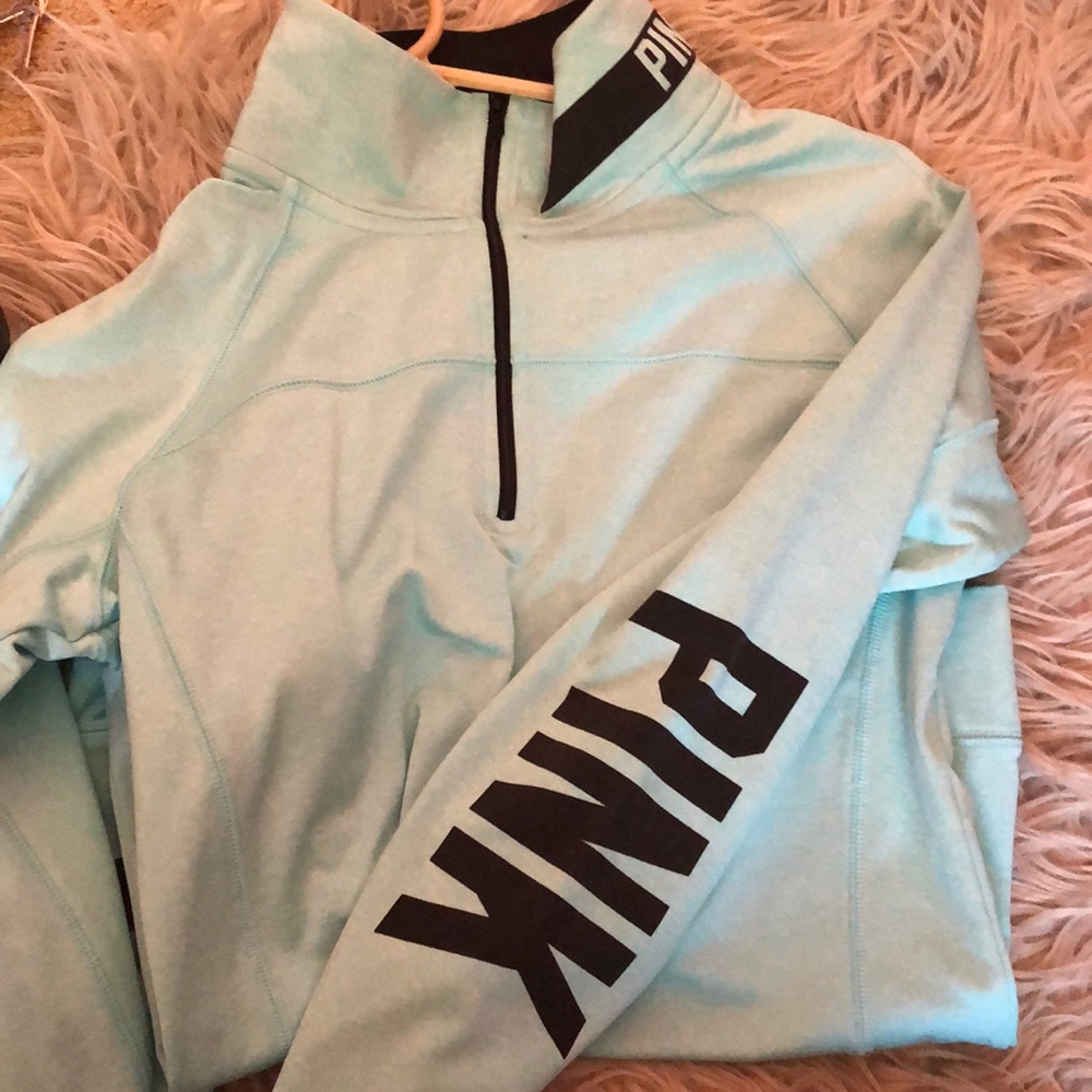 Pink half zip pullover